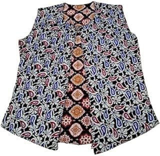 santiniketan hasta shilpo Men's Kalamkari Handcrafted Cotton Jacket | Traditional Block Print Nehru Jacket | Ethnic Sleeveless Waistcoat for Festive & Casual Wear | Both side useable-picture-31