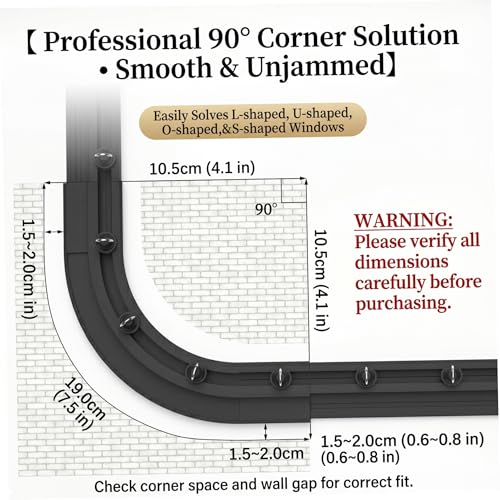 Connecteurs rail rideau 90° blanc sans perçage pour angle droit