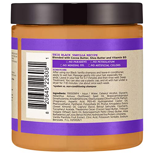 Carol's Daughter Black Vanilla Hair Smoothie for Curly, Wavy or Natural Hair, Shea Butter Hair Mask For Dry and Dull Hair, 8 Oz - Thumbnail 2