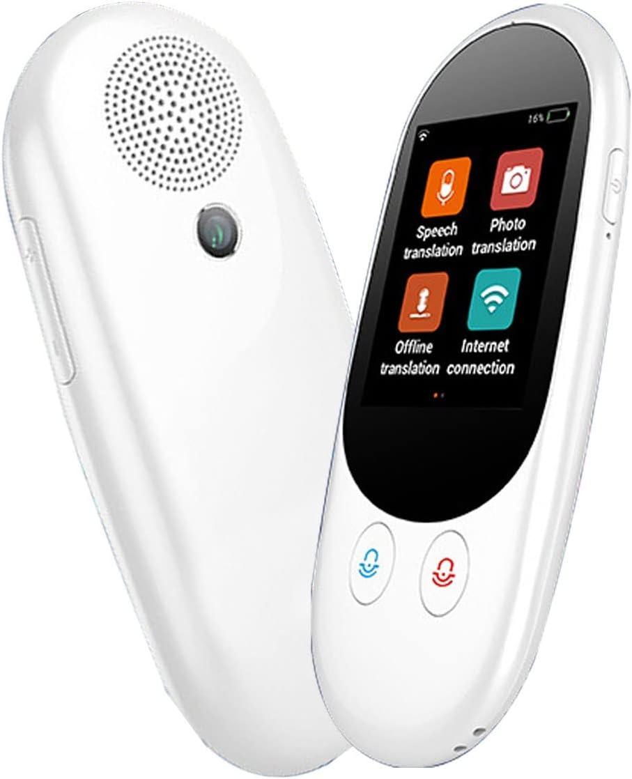Portable Translation Device Photo Scanning Translator 2.4 Inch Touch Screen Smart Instant Language Translator WiFi Support Offline,A