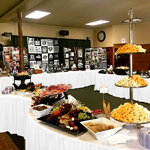 image for YMHPRIDE 10 Pack Table Skirt Disposable White Table Skirts Carnival Th