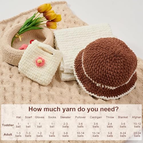 Image of Super Soft Baby Blanket Fluffy Wool Yarn for Crochet Knitting and Crochet Project, 100 GMS - Color (Dark Brown)