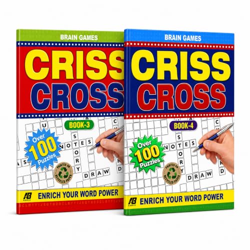 Image of AIBULO Criss Cross Puzzle Books for Adults 2 Pack – Books 3 & 4 Brain Games