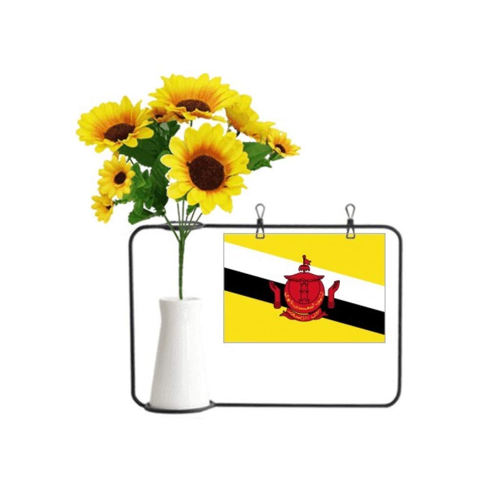 Tournesol artificiel drapeau Brunei pour déco durable sans entretien