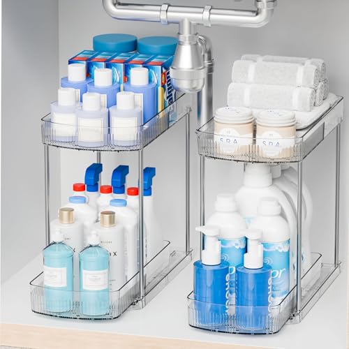2-Pack Large Under Sink Bathroom & Kitchen Organizer