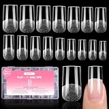Beetles Gel Nail Tips Flat-X- Square Medium, 320pcs 16 Sizes(00-14)