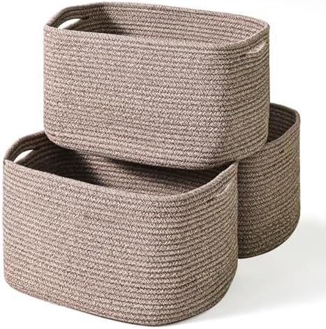 ICERZCZ Storage Baskets for Organizing Shelves, Woven Cotton Rope...