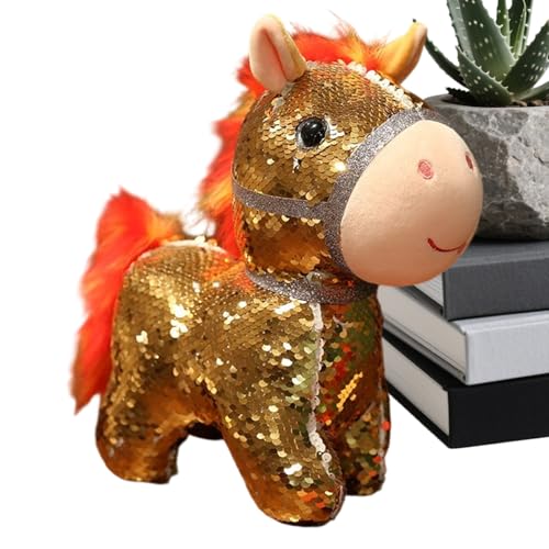 Figurines de collection cheval à paillettes pour chambre d'enfant