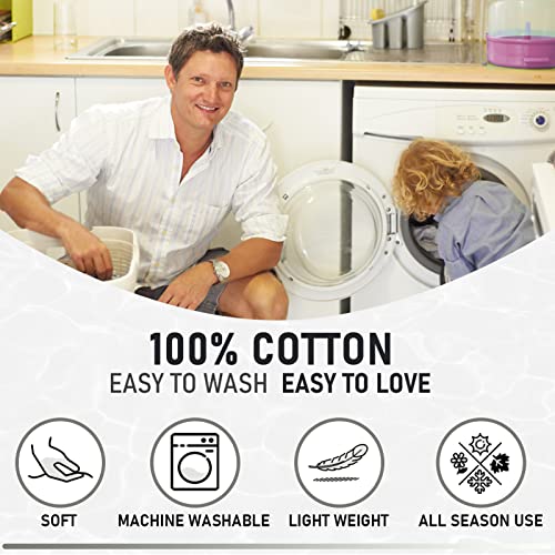 Kaloola Quilt King Size, 100% Cotton King Quilt Bedding Set, Farmhouse Rustic Plaid King Bedspreads, Grey Cream Reversible Lightweight Coverlet For All Season, 3 Pieces #TOP6