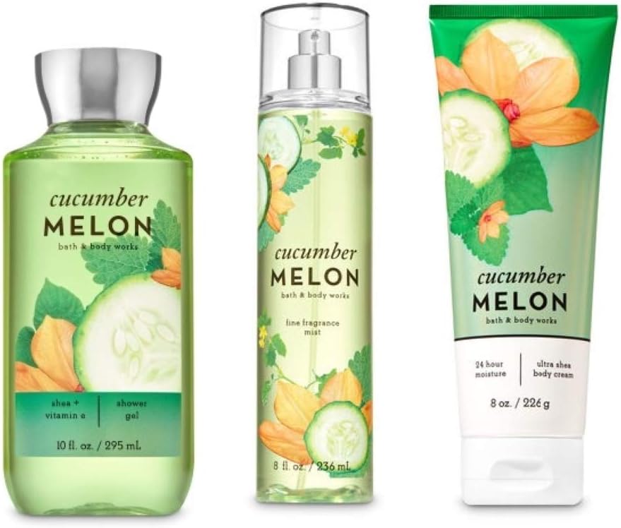 Bath & Body Works - Cucumber Melon - 3 pc Bundle