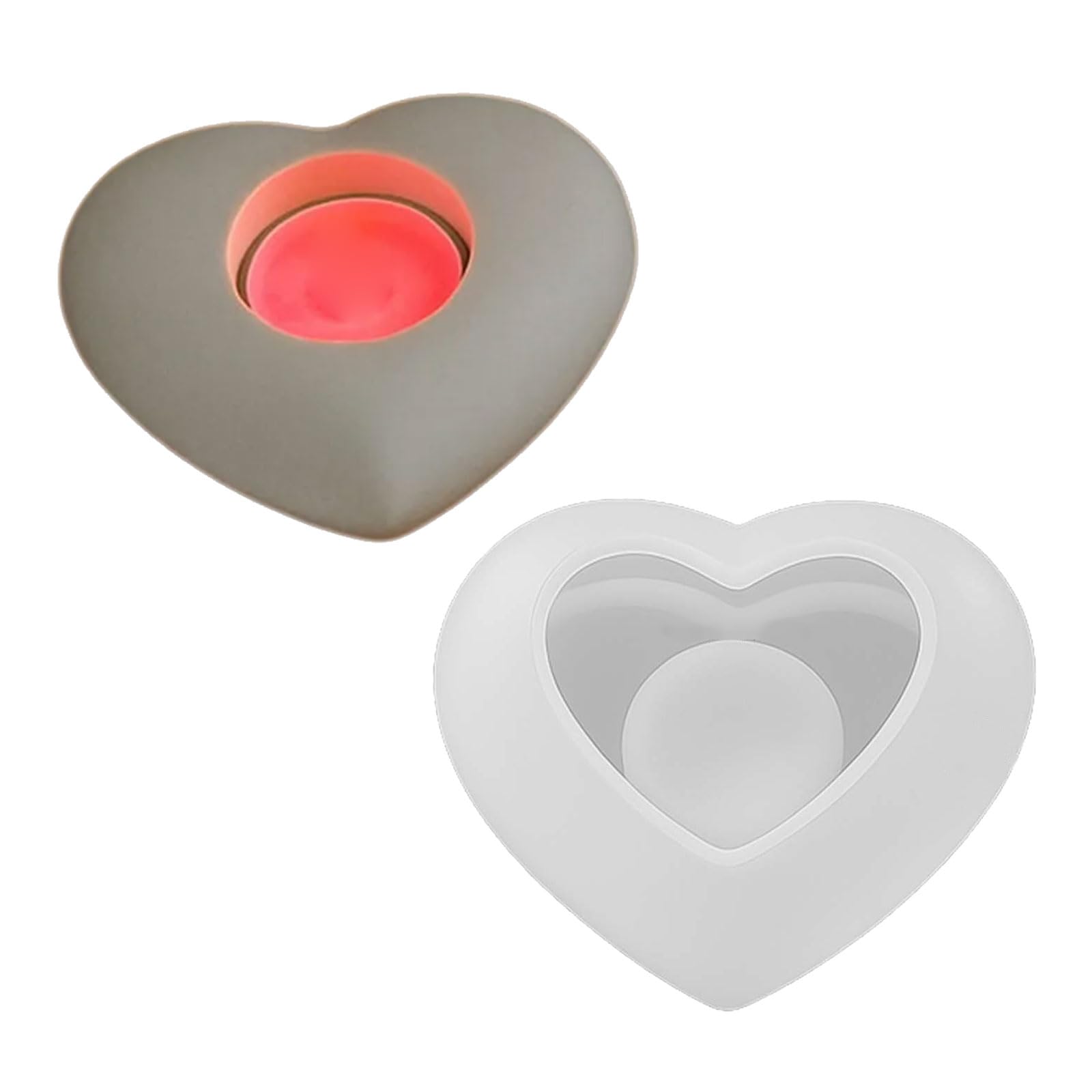 Tsophreniq Decorative Silicone Flame Molds Heart Solar Designs Recyclable Nonstick for Homebrewed Donations Crafting and Home Deck Silicone Heart Solar Cast
