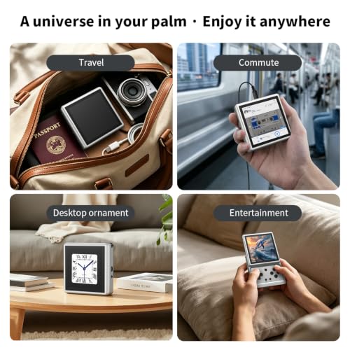 Image of RG Rotate Retro Handheld Game Console , 3.5 Inch Swivel Screen Android Handheld Unisoc Tiger T618 2000mAh Battery 3+32GB Aluminum Alloy NO Game Preloaded Silver