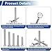 MroMax 6Pcs M8 x 70mm Hex Head Screws Bolts, 304 Stainless Steel 18-8, Fully Threaded, External Hex Drive, for Mounting Chair, Handles, Rail, Pump, Wheels, Antenna Parts, Boat and Plastic Bumpers