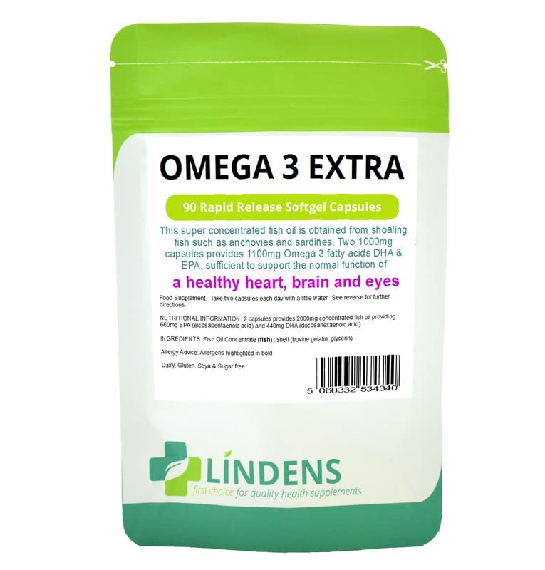 Omega 3 huile de poisson contre les carences | Cure 180 gélules de 1000mg Lindens