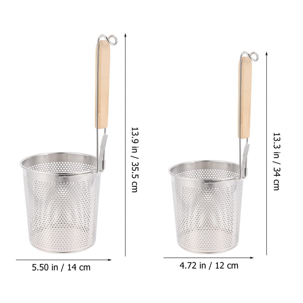 Colino Per Pasta In Acciaio Inox - Con Manico In Legno, Per Filtrare, Cuocere A Vapore E Bollire - Foto 11