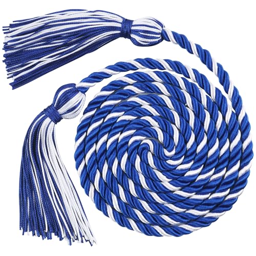 Graduation Cords Cords for Graduation 2026 Blue White 68 Braided Grad Chords Honor Cord Tassel Ropes for Grad Accessories Party Decorations Ceremonies College Students Master Doctoral Bachelor Gown