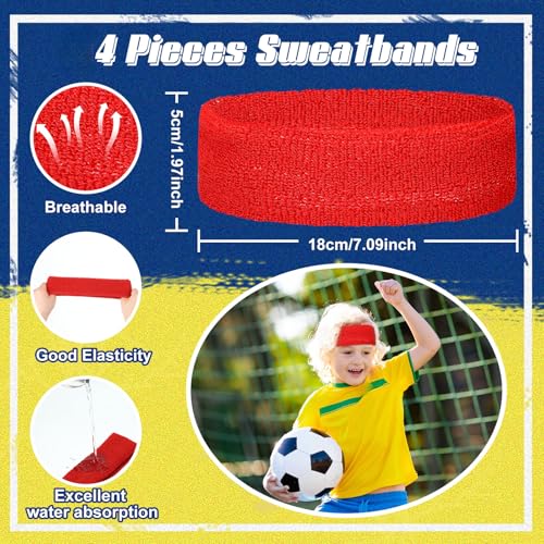 Image of Libima Kids Sweatbands Bulk Boys Headband for Sports Kids Cotton Terry Youth Sweatbands Elastic Sports Headbands Wicking Athletic Bands for Team Activity