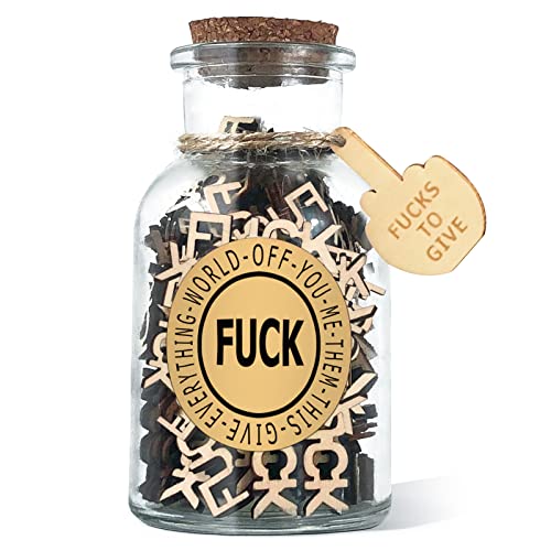 LZAOA Jar of Fucks 7oz Gift Jar, Fucks to Give Jar, Wooden Cutout Fuck Letter Piece, Bad Mood Vent Gift for Christmas, Valentine's Day, Birthday, Funny Gift for Boyfriend, Girlfriend LZAOA Jar of Fucks 7oz Gift Jar, Fucks to Give Jar, Wooden Cutout Fuck Letter Piece, Bad Mood Vent Gift for Christmas, Valentine's Day, Birthday, Funny Gift for Boyfriend, Girlfriend