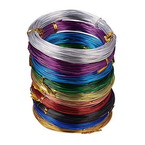 PandaHall Elite 10 Rolls Aluminum Craft Wire 18 Gauge Flexible Artistic Floral Jewelry Beading Wire 10 Colors for DIY Jewelry Craft Making Each Roll 65 Feet