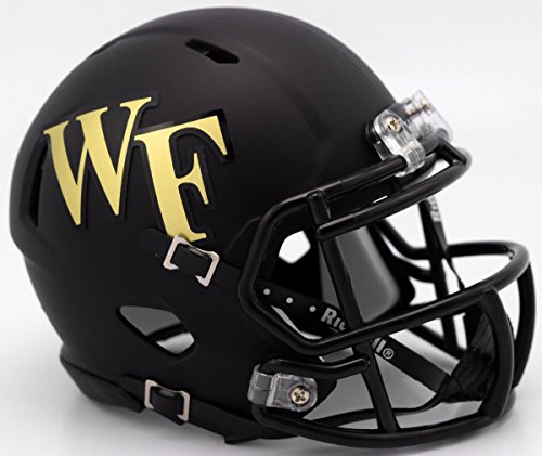 NCAA Wake Forest Demon Deacons Helmet Mini SpeedHelmet Replica Mini Speed Style Matte Black, Team Colors, One Size