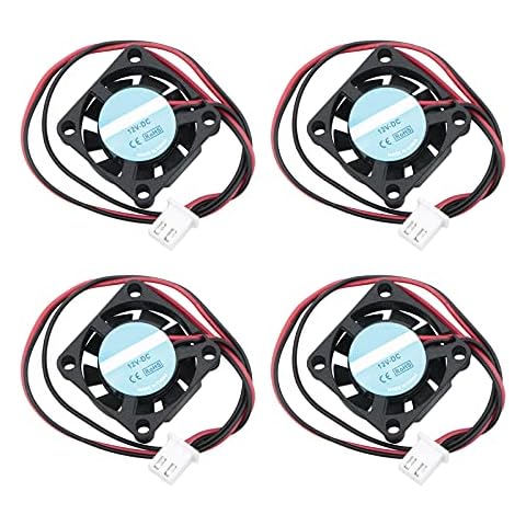 Rowiz Mini 25mm 12V Cooling Fan with 2 Terminal Interface High Speed DC Brushless Fan for DIY PCB/Notebook/Graphics Card/Raspberry Pi/Printer, Pack of 4 Cover