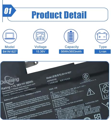 Image of B41N1827 Laptop Battery Replacement for Asus ZenBook Flip 15 UX562 UX562IA