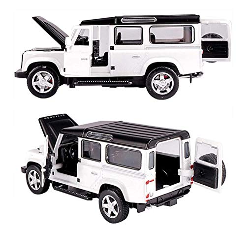 Image of 1:32 Scale Land Rover Defender Toy Car | Metal Pullback Diecast Car for Kids with Openable Doors, Sound, Light Effects Toy for Car Enthusiasts (Color As Per Available), Black
