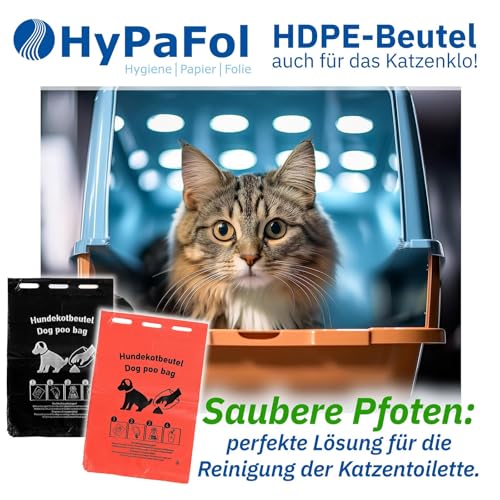 Hypafol Hundekotbeutel 1000 Stück à 20 x 50 St. I 20x 31 cm I Hundetüten aus robustem HDPE I Hygienisch, extra stark & reißfest I Mit Einhängeösen für Spender I Umweltfreundlich & nachhaltig