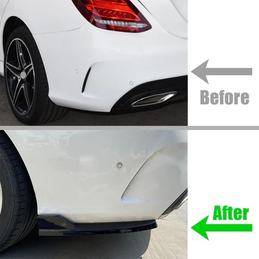 Diffuseur pare-choc arrière W205 avec splitters latéraux look carbone - 5