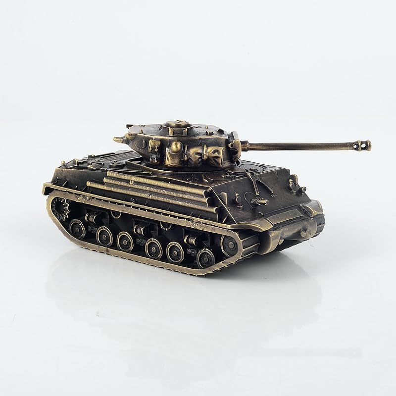 US Medium Tank M4A3E8 Sherman All-Metal Casting Model Military Model Toy (Bronze)