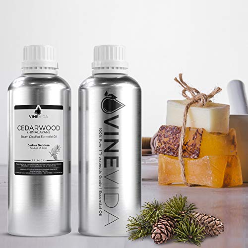 Bulk Cedarwood (Himalayan) Essential Oil Â€“ 32 Oz Essential Oil In Aluminum Bottle - 100% Pure & Undiluted Essential Oil - 2 Pounds Cedarwood Oil For Diy Soaps, Candles, & Blends - Vinevida. #TOP2