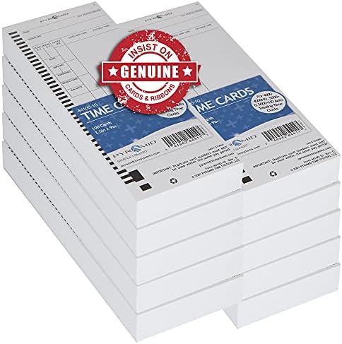 Pyramid Time Systems, 44100-10MB, 1,000 Count Genuine and Authentic Time Cards for 4000, 4000Pro, 4000ProK and 5000 Series Time Clocks from Pyramid, Time Cards