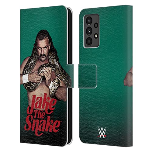 Coque WWE Jake The Snake Roberts pour Samsung A13 étui portefeuille en cuir noir