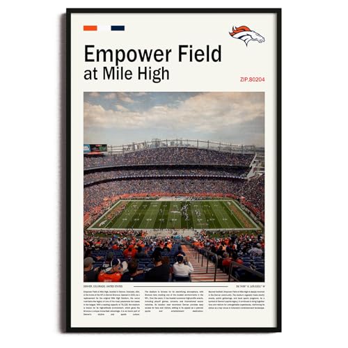 (Unframed 11x17) EmpowerField Canvas Print Denver Home Field Wall Art for Broncos Fans Sports poster for Game Room or Man Cave Decor