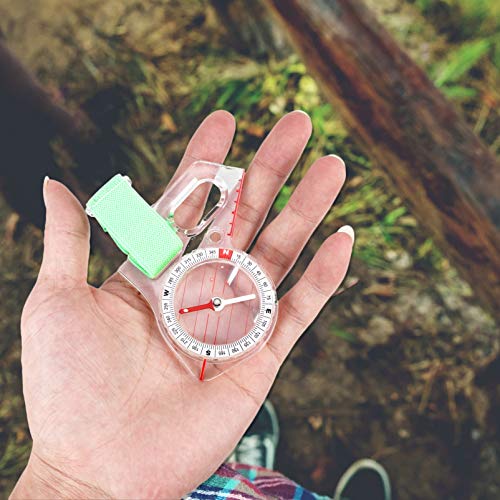 NUOBESTY Bússola de acrílico multifuncional para acampamento ao ar livre, régua de bolso, ferramenta