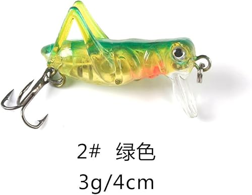 Miniatura 6 de Kisangel 10 piezas de cebos de agua dulce señuelos de pesca artificiales señuelos de pesca flotantes cebos de pesca saltamontes boca engalanada