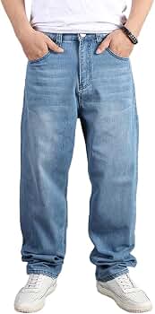 Amazon.com: XYGJZ Men's Casual Straight Leg Jeans Loose Fit Denim