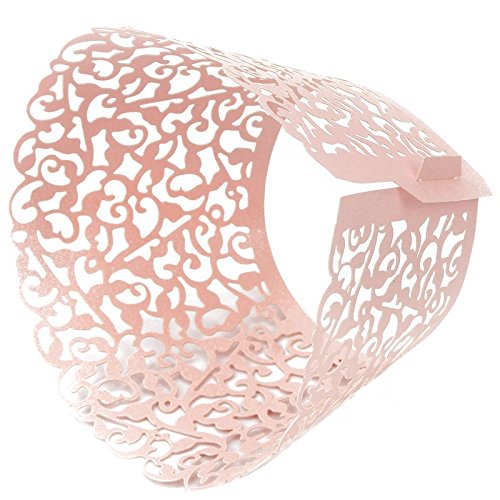 Zorpia® Full Of Festival Feeling 60Pcs Filigree Vine Cupcake Cake Wrappers Wraps Case For Wedding Birthday Big Red ZRA0168961