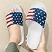 Vuriqeby House Slip On Shower Slippers Mens American Flag Print Casual Anti-Slip Outdoor Sandals Fashion Open Toe Thick Sole Slides for Travel Size 11.5 White Sole