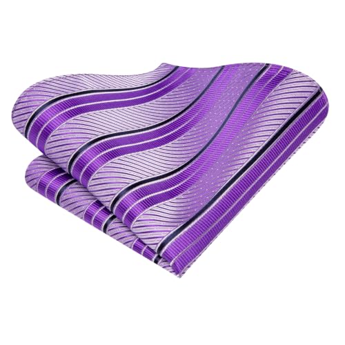 Image of Hi-Tie Men's Tie Sets Silk Paisley Striped Necktie Pocket Square Cuff-links Sets Wedding Business Holiday