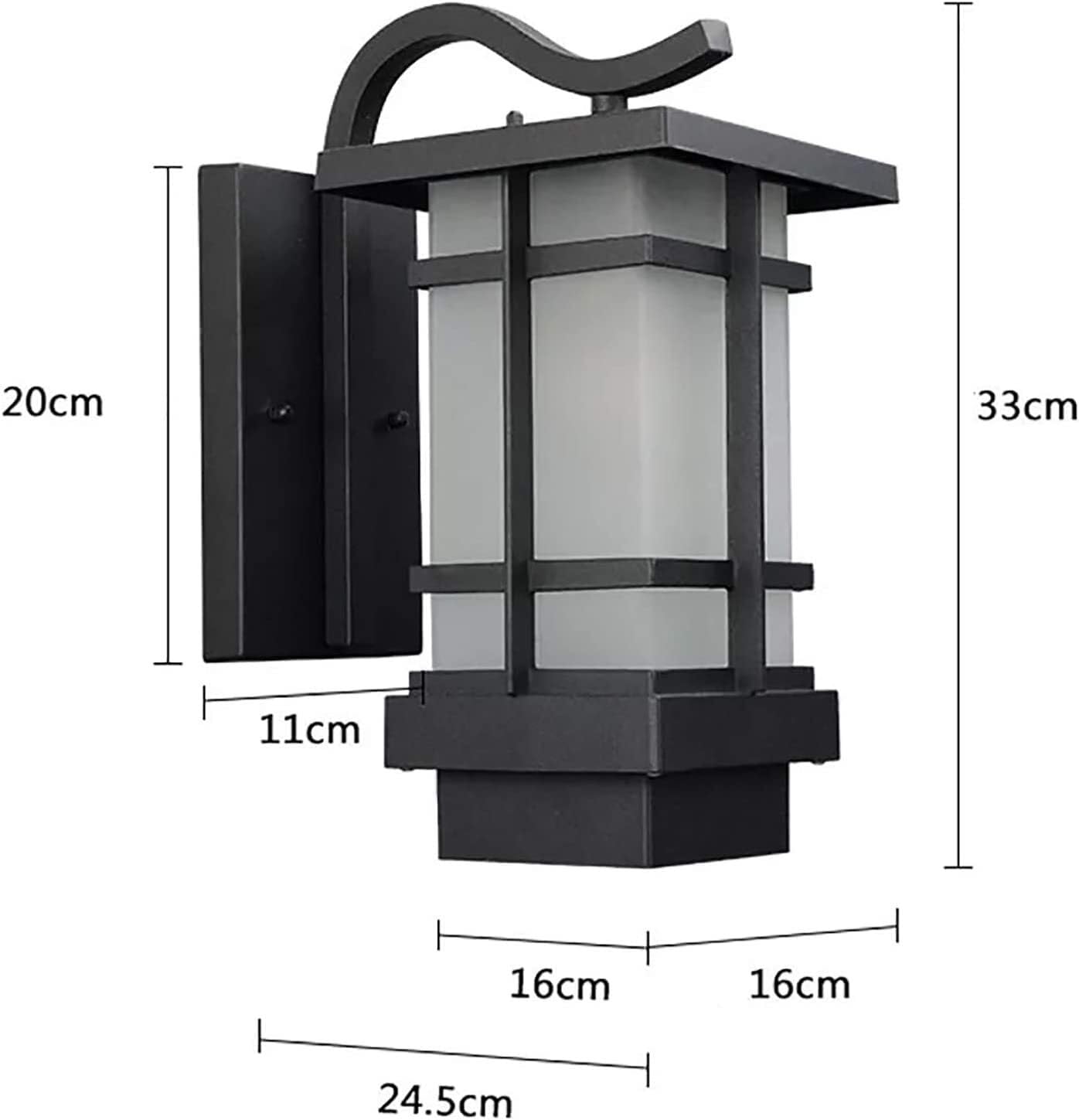 Lampa Ogrodowa,Lampy Wodoodporna Zewnętrzna Lampa Ścienna Metalowa Kinkiet Szklany Klosz E27 Zewnętrzna Lampa Ścienna Do Garażu, Ogrodu, Patio, Drzwi Oprawa Ogrodowa