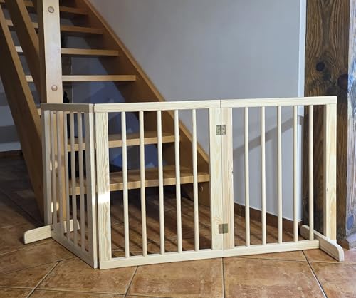 Absperrgitter Türgitter Treppenschutzgitter Schutzgitter Hundegitter 150 cm massiv 3E ohne Bohren (150 cm grau)