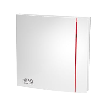 مروحة شفط حمام AIR 6 Cloud-150T صامتة وقوية مع مؤقت | توفر 63.9 لتر/ثانية 230 متر مكعب/ساعة | مثبتة على الحائط أو السقف | بيضاء، IP45، لأنابيب 6 بوصات/150 مم
