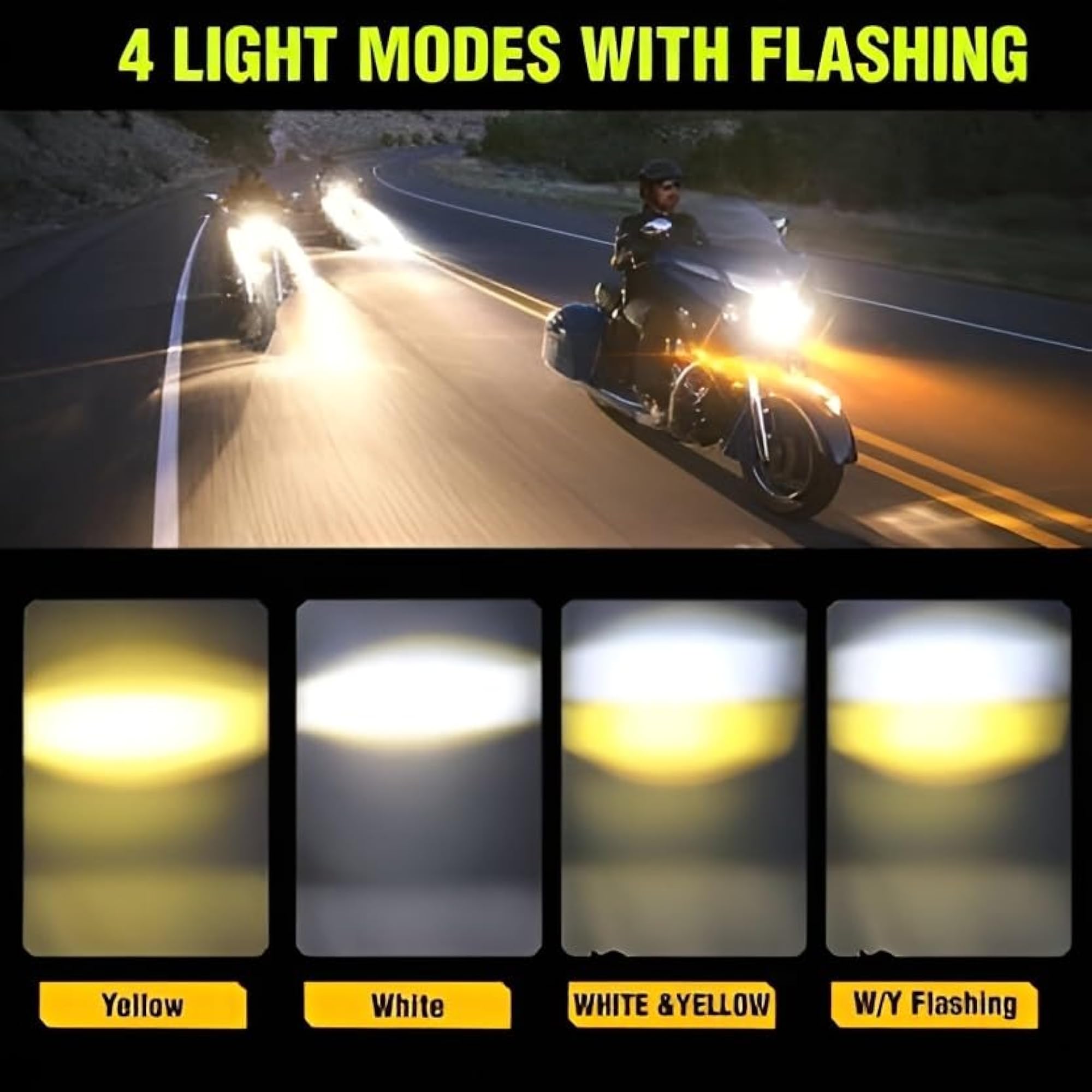 6 Lens Motorcycle Fog Lamps Spotlights LED Headlight