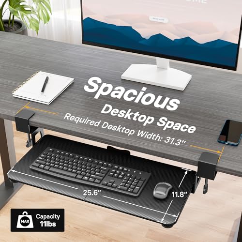Image of BONTEC Under Desk Keyboard Tray, Pull-Out Keyboard & Mouse Platform