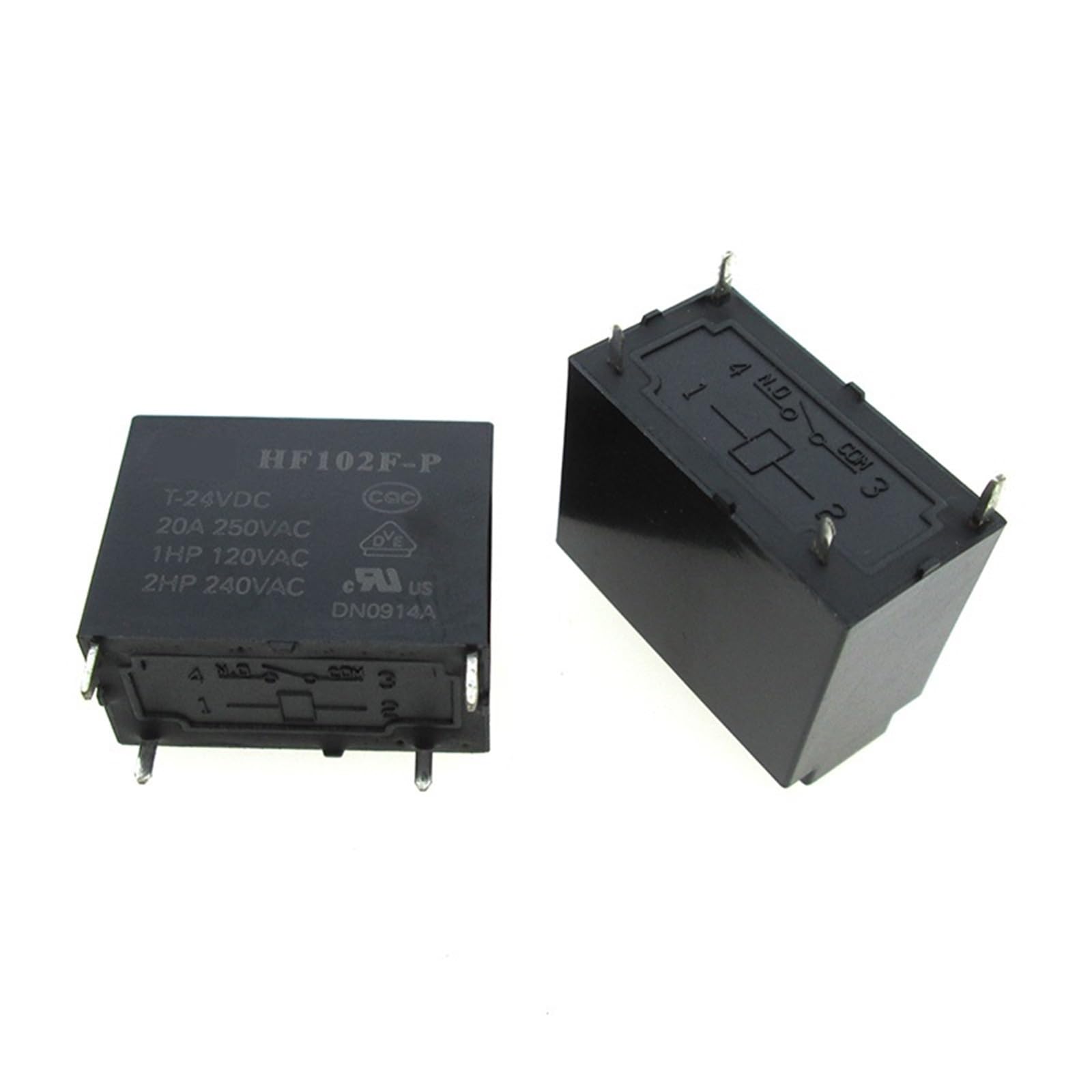 Relais JQX-102F-P-24VDC HF102F-P pour circuit imprimé DIP4 24V