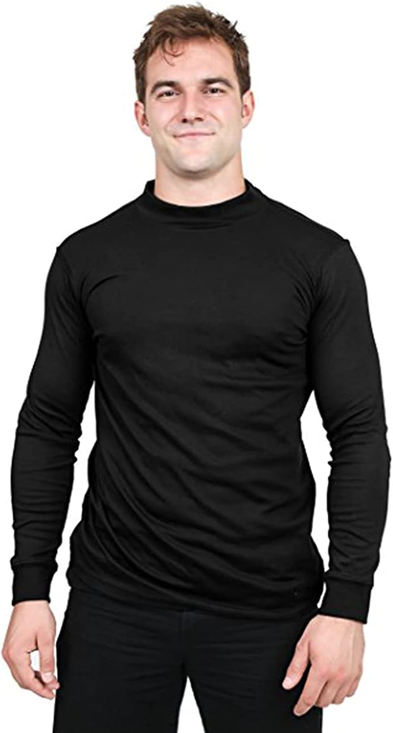 Utopia Wear Men's Casual Regular Fit Mockneck Pullover Sweater Knitted Long Sleeve T-Shirt