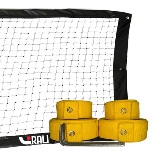 Kit Rede Preta Beach tennis + marcação de quadra 8x16 Amarela c/ 3M e jogo simples