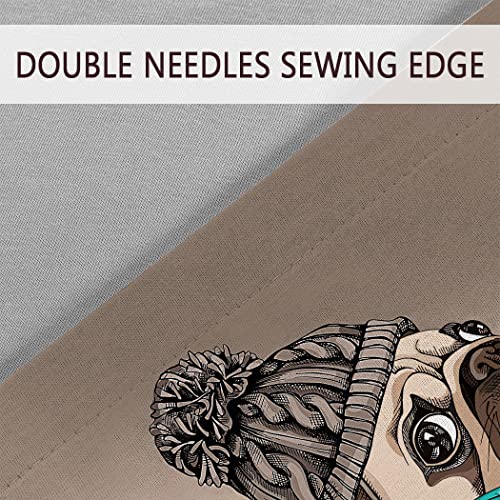 Hommomh Cute Dogs Bedding Duvet Cover Set Cartoon Funny Mr. Dog Listening To Music Pug Print For Kids Boy Girl Teen, 1 Duvet Cover With 2 Pillowcases, Easy Care, Full Size #TOP2