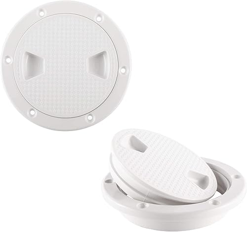 HYDDNice 2 paquetes de 4 pulgadas para cubierta de barco, escotilla redonda de inspección, tapa de acceso para placa de cubierta, escotilla de